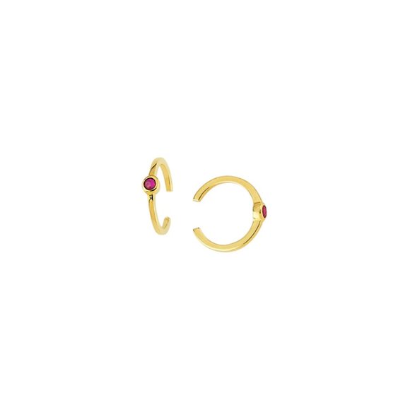Element Shine Jewelry 4k Solid Yellow Gold Rubies Ear Cuff Earrings Poshmark